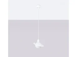 Discount Sollux Lighting Lámparas Colgantes Hyperion Moderno De Acero - 1 Fuentes Luminosas - L.20 X A.125 Cm - Blanco