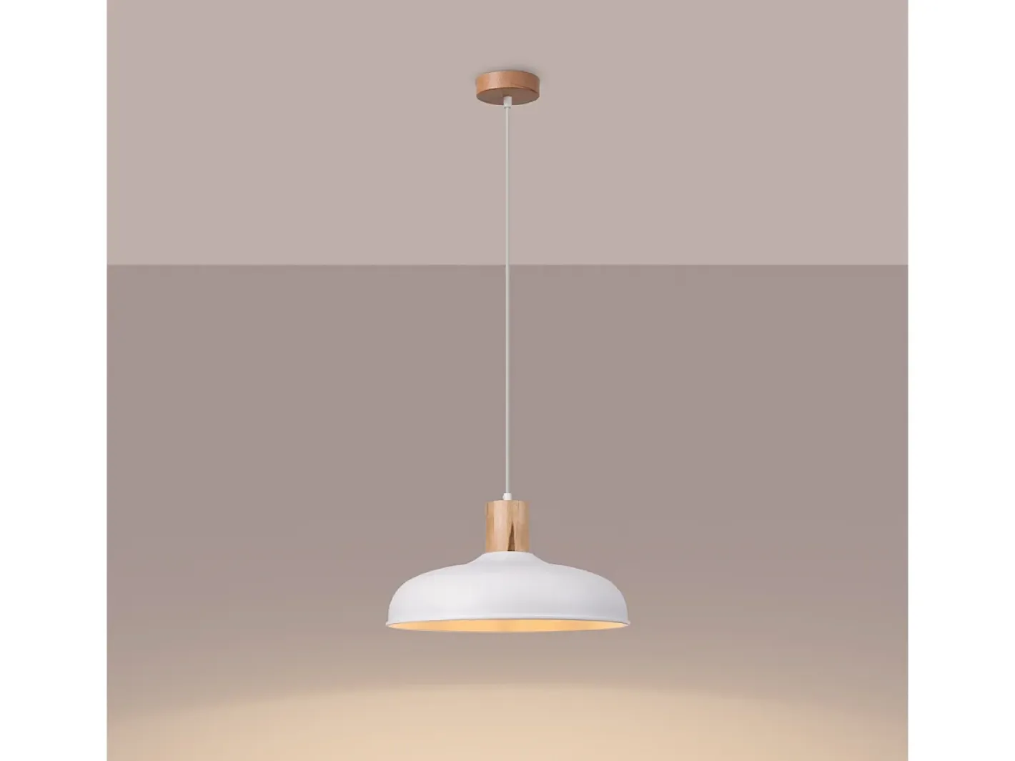 Sollux Lighting Lámpara Suspendida-Lámparas Colgantes Indy Escandinavo De Acero - 1 Fuentes Luminosas - L.38 X A.120 Cm - Blanco