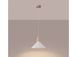 Sollux Lighting Lámparas Colgantes Jaga Escandinavo De Acero - 1 Fuentes Luminosas - L.30 X A.120 Cm - Blanco