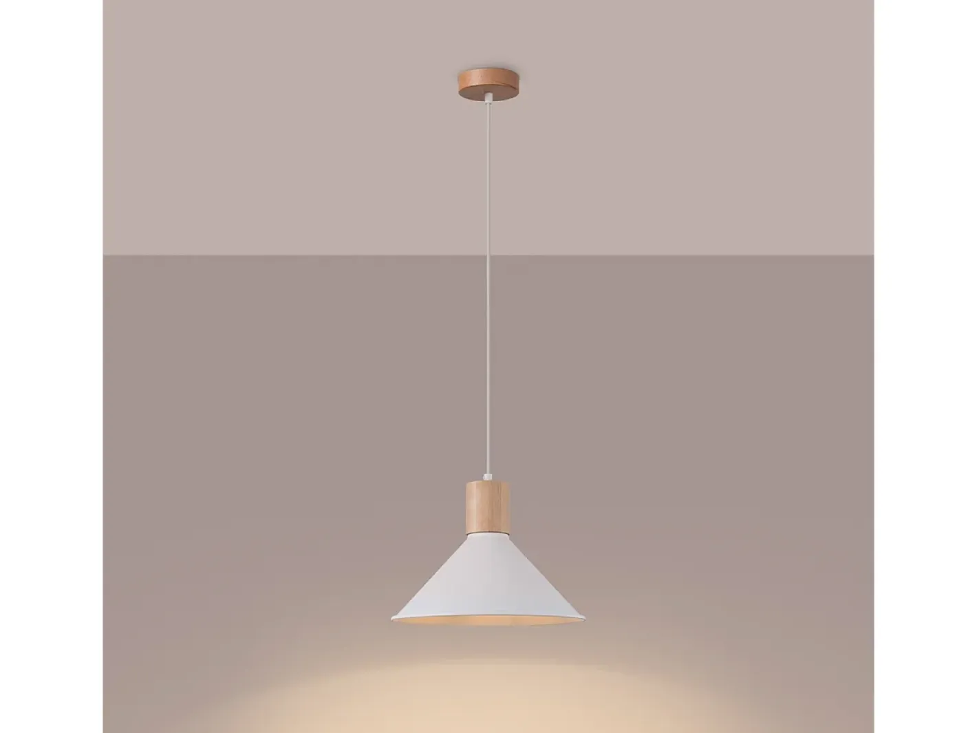 Sollux Lighting Lámparas Colgantes Jaga Escandinavo De Acero - 1 Fuentes Luminosas - L.30 X A.120 Cm - Blanco