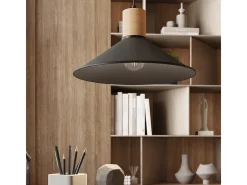Sollux Lighting Lámparas Colgantes Jaga Escandinavo De Acero - 1 Fuentes Luminosas - L.30 X A.120 Cm - Negro
