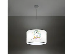 Best Sollux Lighting Lámparas Colgantes Jednorożec Moderno De Cloruro De Polivinilo - 1 Fuentes Luminosas - L.40 X A.95 Cm - Multicolor Blanco / Multicolor