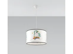 Best Sollux Lighting Lámparas Colgantes Jednorożec Moderno De Cloruro De Polivinilo - 1 Fuentes Luminosas - L.40 X A.95 Cm - Multicolor Blanco / Multicolor