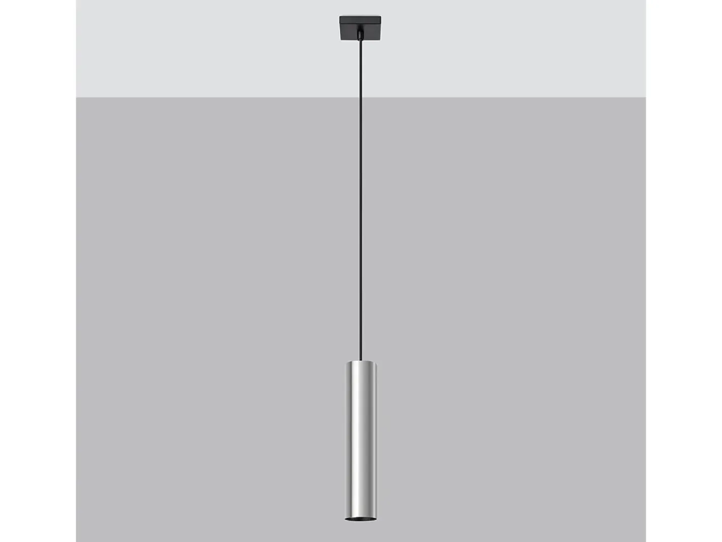Sollux Lighting Lámparas Colgantes Lagos Moderno De Acero - 1 Fuentes Luminosas - L.8 X A.100 Cm - Cromo Gris Best