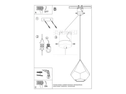 Sollux Lighting Lámpara Suspendida-Lámparas colgantes Litch moderno de cerámica - 1 fuentes luminosas 4000K - L.25 x A.135 cm - Blanco
