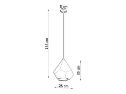 Sollux Lighting Lámpara Suspendida-Lámparas colgantes Litch moderno de cerámica - 1 fuentes luminosas 4000K - L.25 x A.135 cm - Blanco