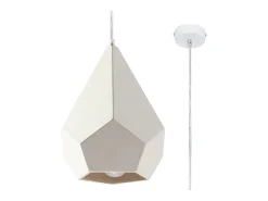 Sollux Lighting Lámpara Suspendida-Lámparas colgantes Litch moderno de cerámica - 1 fuentes luminosas 4000K - L.25 x A.135 cm - Blanco