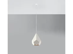 Sollux Lighting Lámparas colgantes Litch moderno de cerámica - 1 fuentes luminosas 3000K - L.25 x A.135 cm - Blanco Sale