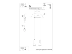 Hot Sollux Lighting Lámparas colgantes Lum moderno de concreto - 2 fuentes luminosas 4000K - L.34 x A.113 cm - Gris