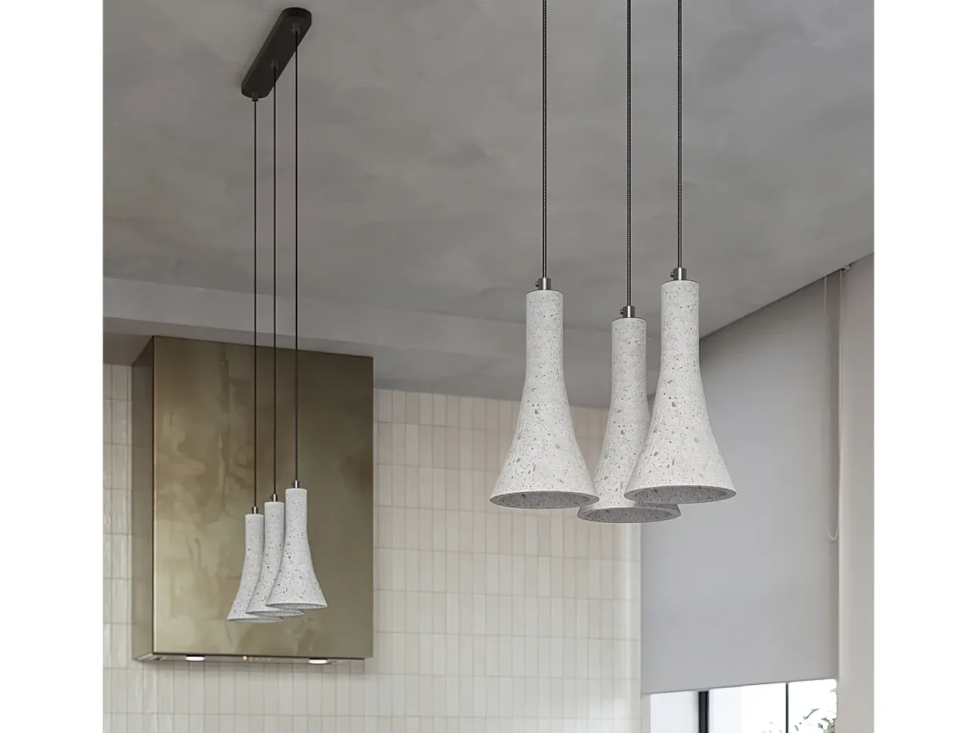 Sollux Lighting Lámparas colgantes Lum moderno de concreto - 1 fuentes luminosas 4000K - L.12 x A.125 cm - Gris