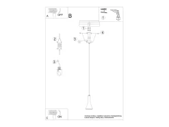 Sollux Lighting Lámparas colgantes Lum moderno de concreto - 1 fuentes luminosas 4000K - L.12 x A.125 cm - Gris