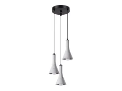 Sollux Lighting Lámpara Suspendida-Lámparas colgantes Lum moderno de concreto - 3 fuentes luminosas 3000K - L.27 x A.115 cm - Gris