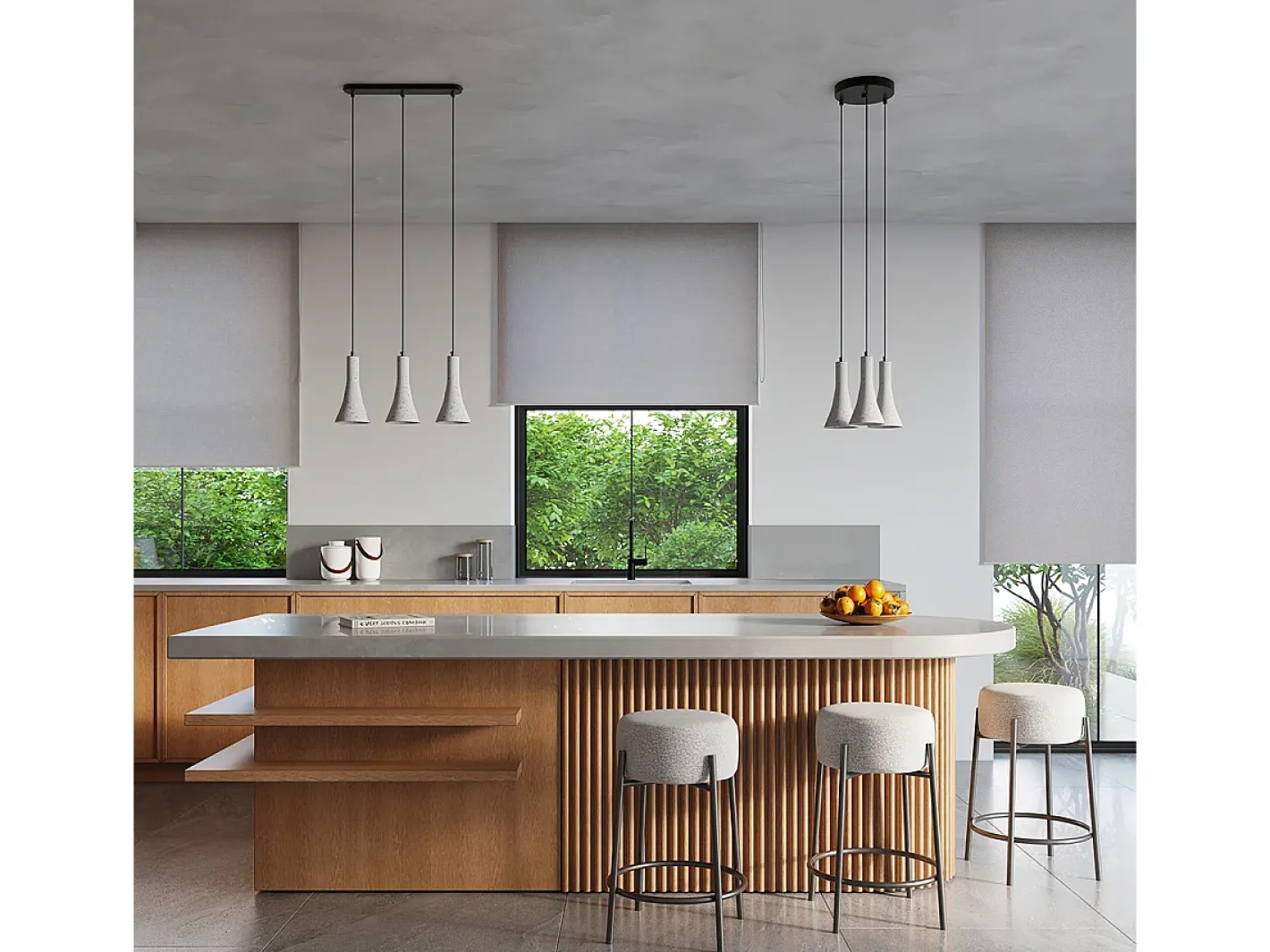 Sollux Lighting Lámparas colgantes Lum moderno de concreto - 1 fuentes luminosas 3000K - L.12 x A.125 cm - Gris Discount