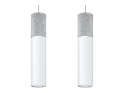 Hot Sollux Lighting Lámparas colgantes Lume moderno de acero/hormigón - 2 fuentes luminosas 3000K - L.30 x A.90 cm - /gris Blanco