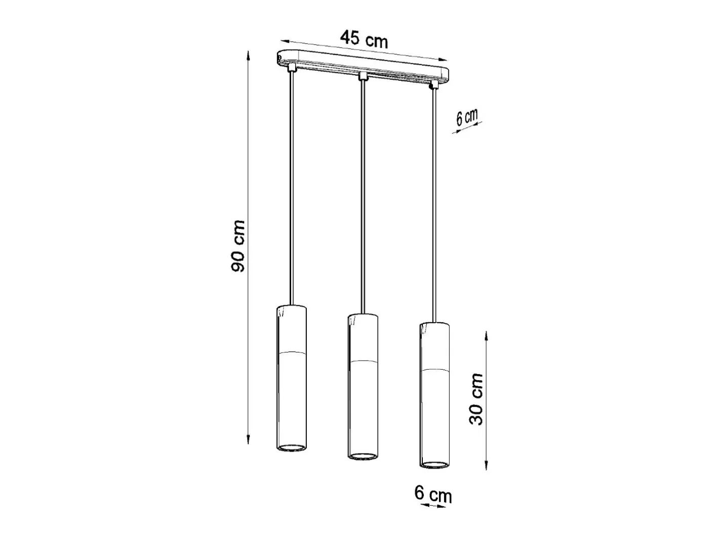 Sale Sollux Lighting Lámparas colgantes Lume moderno de acero/hormigón - 3 fuentes luminosas 4000K - L.45 x A.90 cm - /gris Negro