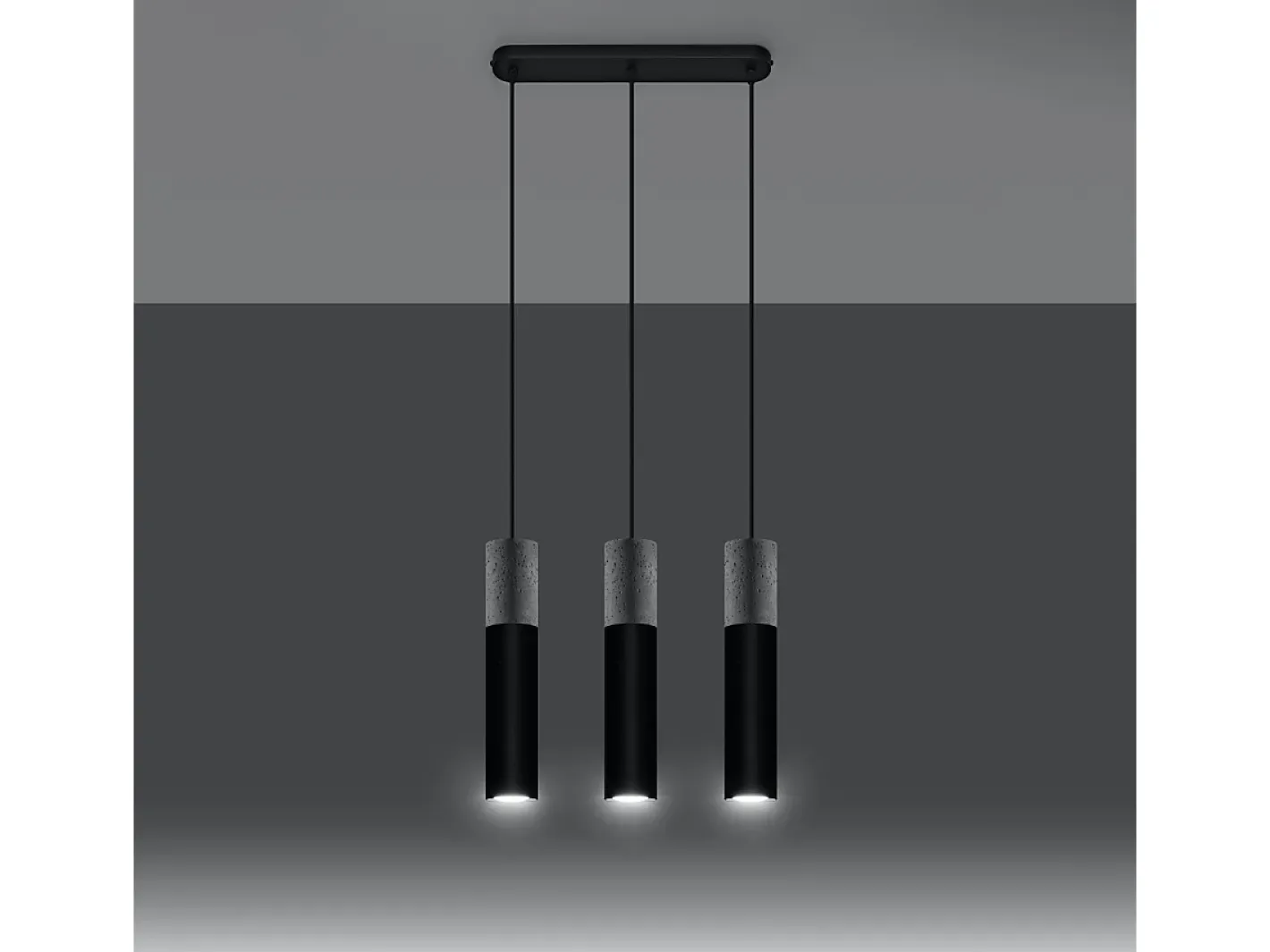 Sale Sollux Lighting Lámparas colgantes Lume moderno de acero/hormigón - 3 fuentes luminosas 4000K - L.45 x A.90 cm - /gris Negro
