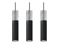 Sale Sollux Lighting Lámparas colgantes Lume moderno de acero/hormigón - 3 fuentes luminosas 4000K - L.45 x A.90 cm - /gris Negro