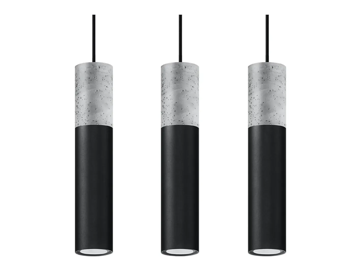 Sale Sollux Lighting Lámparas colgantes Lume moderno de acero/hormigón - 3 fuentes luminosas 4000K - L.45 x A.90 cm - /gris Negro