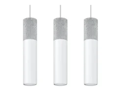Outlet Sollux Lighting Lámparas colgantes Lume moderno de acero/hormigón - 3 fuentes luminosas 4000K - L.45 x A.90 cm - /gris Blanco