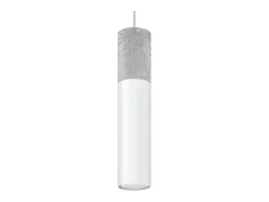 Sollux Lighting Lámpara Suspendida-Lámparas colgantes Lume moderno de acero/hormigón - 1 fuentes luminosas 3000K - L.8 x A.105 cm - /gris Blanco