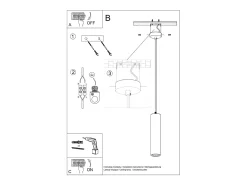 New Sollux Lighting Lámparas colgantes Neoic moderno de cerámica - 1 fuentes luminosas 4000K - L.8 x A.132 cm - Blanco