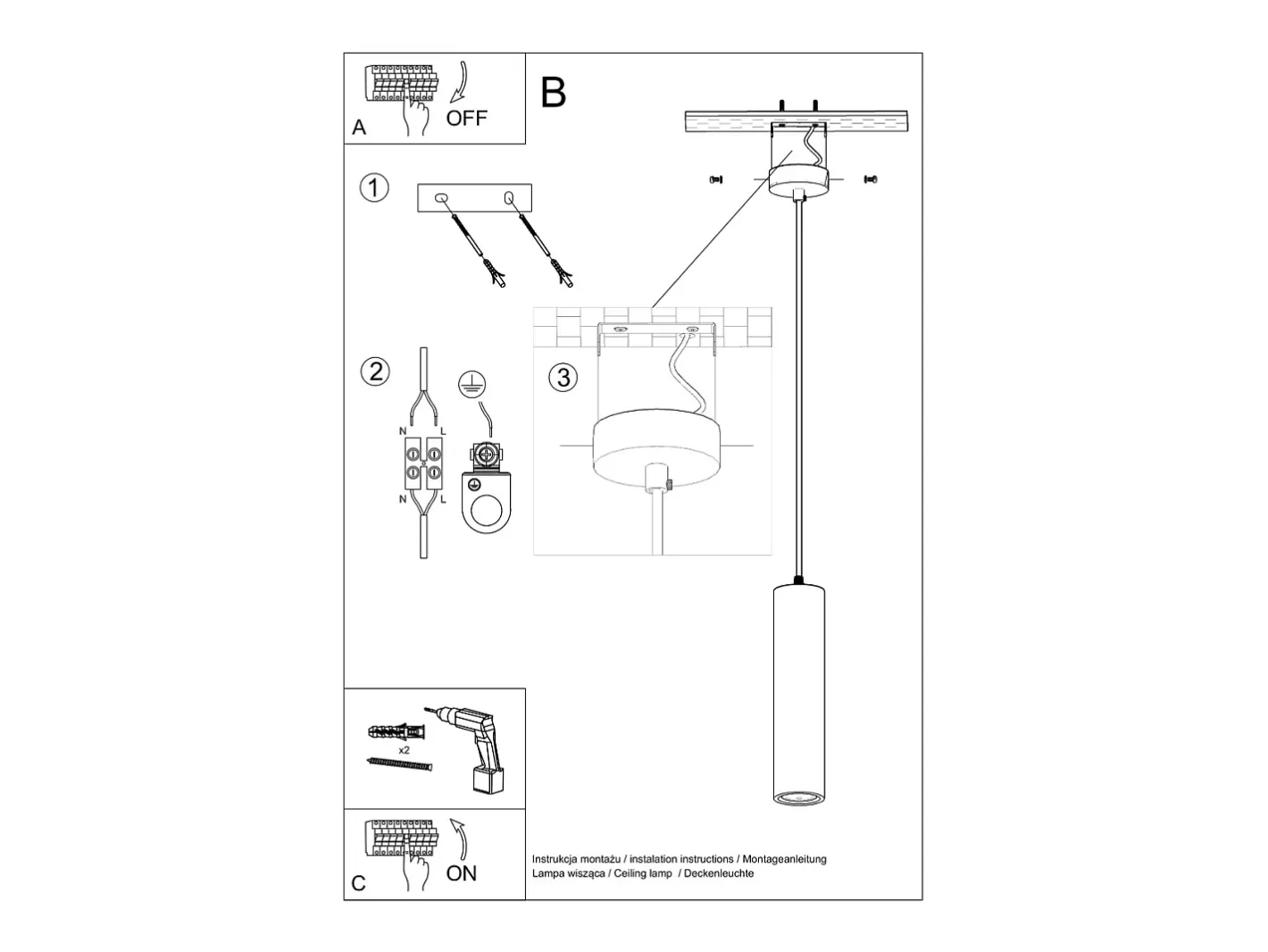 New Sollux Lighting Lámparas colgantes Neoic moderno de cerámica - 1 fuentes luminosas 4000K - L.8 x A.132 cm - Blanco
