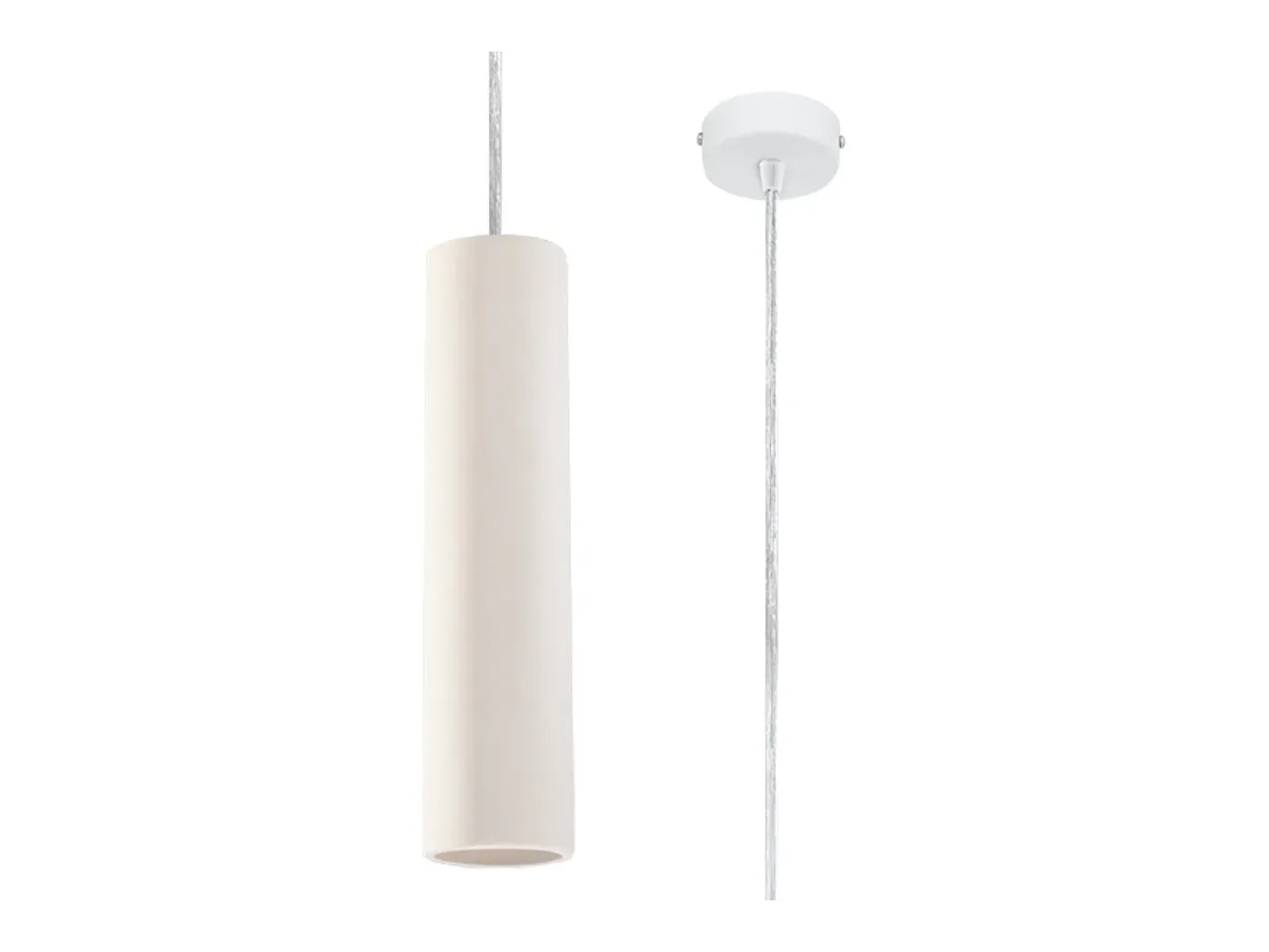 New Sollux Lighting Lámparas colgantes Neoic moderno de cerámica - 1 fuentes luminosas 4000K - L.8 x A.132 cm - Blanco