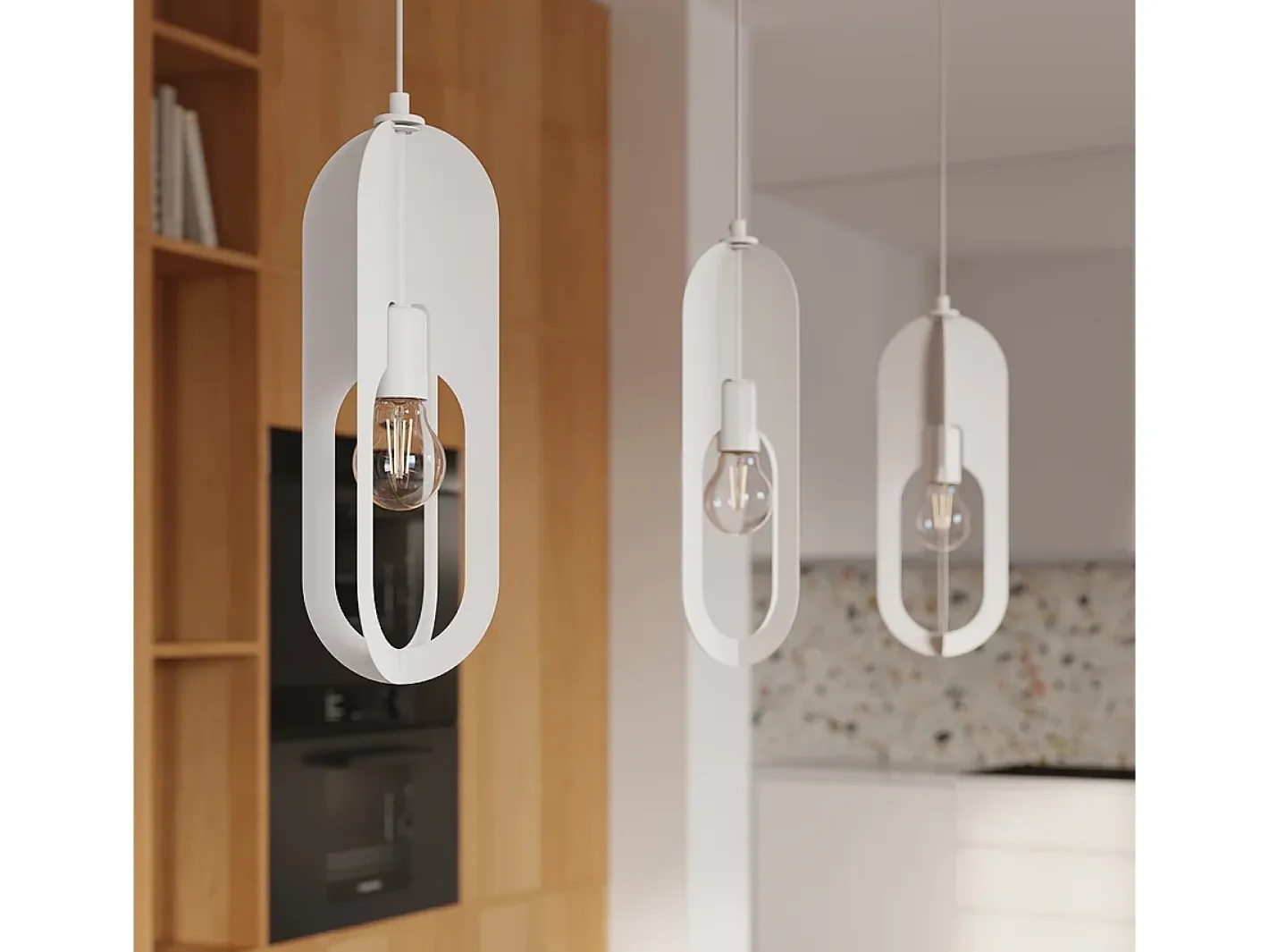 Sollux Lighting Lámpara Suspendida-Lámparas Colgantes Nicus Moderno De Acero - 1 Fuentes Luminosas - L.11 X A.140 Cm - Blanco