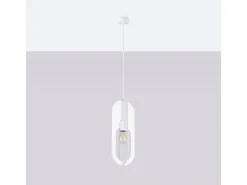 Sollux Lighting Lámpara Suspendida-Lámparas Colgantes Nicus Moderno De Acero - 1 Fuentes Luminosas - L.11 X A.140 Cm - Blanco