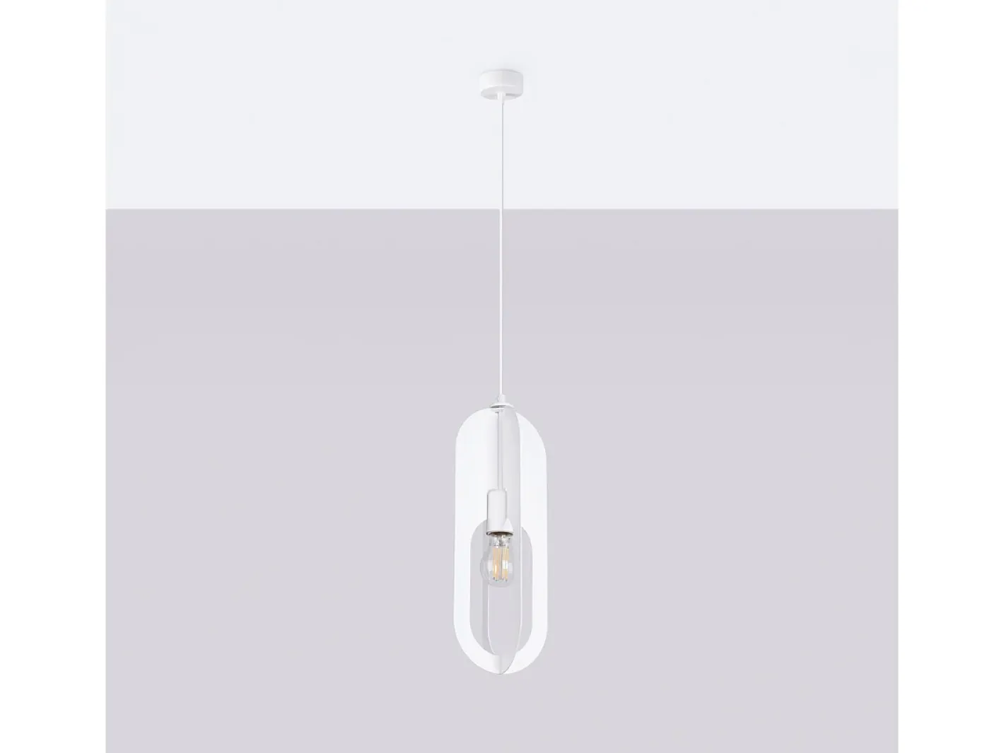 Sollux Lighting Lámpara Suspendida-Lámparas Colgantes Nicus Moderno De Acero - 1 Fuentes Luminosas - L.11 X A.140 Cm - Blanco