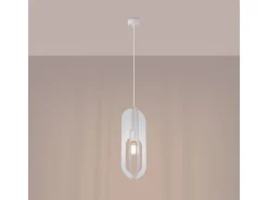 Sollux Lighting Lámpara Suspendida-Lámparas Colgantes Nicus Moderno De Acero - 1 Fuentes Luminosas - L.11 X A.140 Cm - Blanco