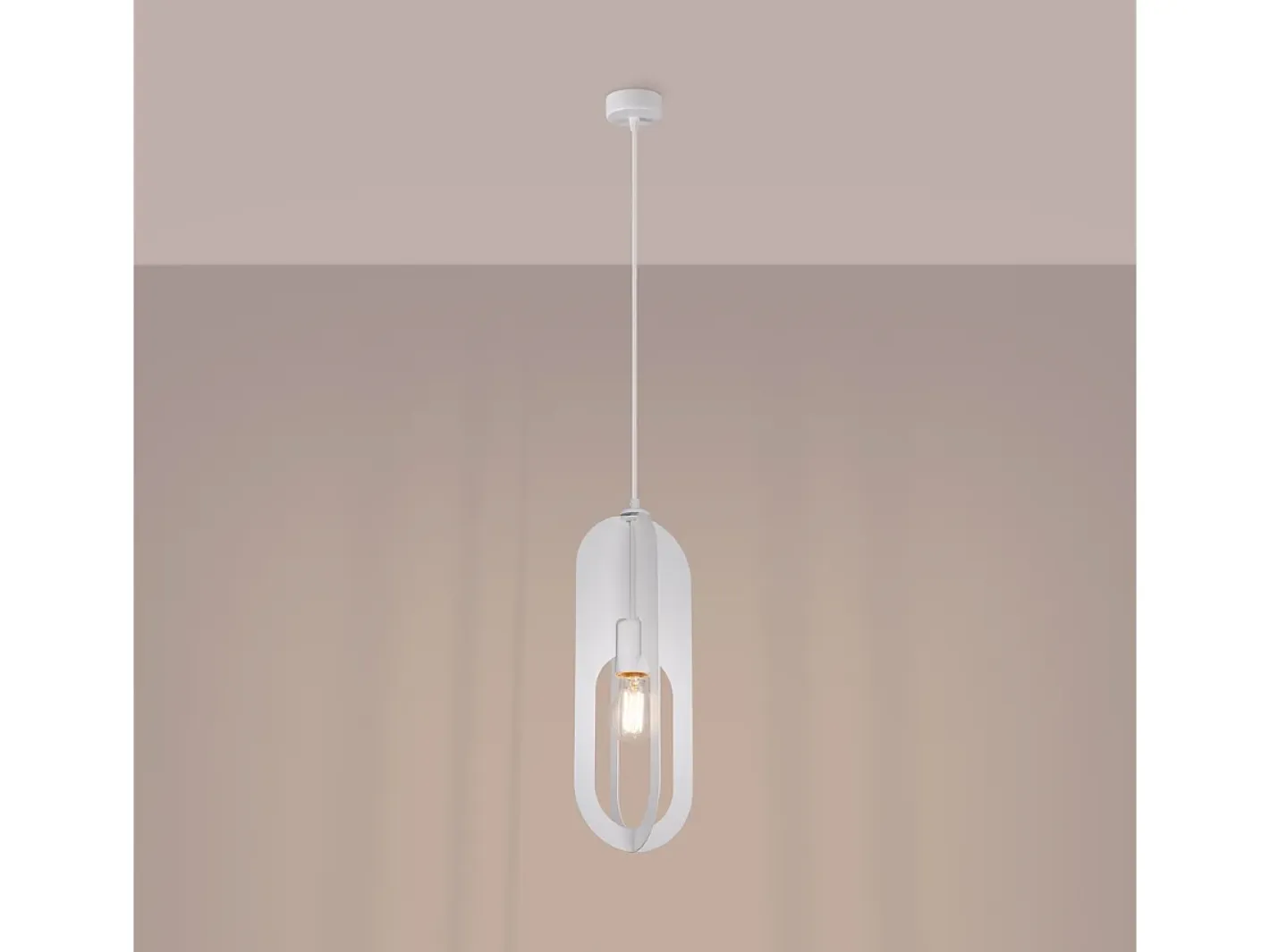 Sollux Lighting Lámpara Suspendida-Lámparas Colgantes Nicus Moderno De Acero - 1 Fuentes Luminosas - L.11 X A.140 Cm - Blanco