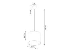 Sollux Lighting Lámparas Colgantes Nova Minimalista De Tela/Pvc - 1 Fuentes Luminosas - L.30 X A.88 Cm - Negro Outlet