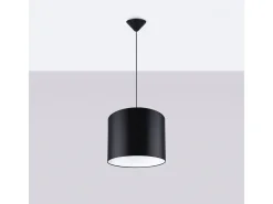 Sollux Lighting Lámparas Colgantes Nova Minimalista De Tela/Pvc - 1 Fuentes Luminosas - L.30 X A.88 Cm - Negro Outlet
