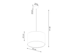 Sollux Lighting Lámpara Suspendida-Lámparas Colgantes Nova Minimalista De Tela/Pvc - 1 Fuentes Luminosas - L.40 X A.88 Cm - Blanco
