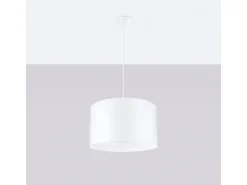 Sollux Lighting Lámpara Suspendida-Lámparas Colgantes Nova Minimalista De Tela/Pvc - 1 Fuentes Luminosas - L.40 X A.88 Cm - Blanco