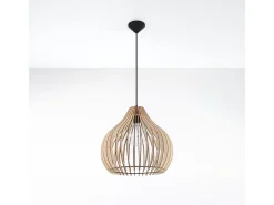 Discount Sollux Lighting Lámparas colgantes Novidera escandinavo de madera - 1 fuentes luminosas 3000K - L.40 x A.110 cm - madera natural Color natural claro