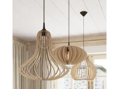 Best Sollux Lighting Lámparas colgantes Novidera escandinavo de madera - 1 fuentes luminosas 4000K - L.40 x A.110 cm - madera natural Color natural claro