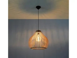 Best Sollux Lighting Lámparas colgantes Novidera escandinavo de madera - 1 fuentes luminosas 4000K - L.40 x A.110 cm - madera natural Color natural claro