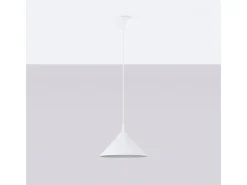 Sollux Lighting Lámparas colgantes Paloa escandinavo de acero - 1 fuentes luminosas 3000K - L.30 x A.76 cm - Blanco Best