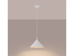 Sollux Lighting Lámpara Suspendida-Lámparas colgantes Paloa escandinavo de acero - 1 fuentes luminosas 4000K - L.30 x A.76 cm - Blanco