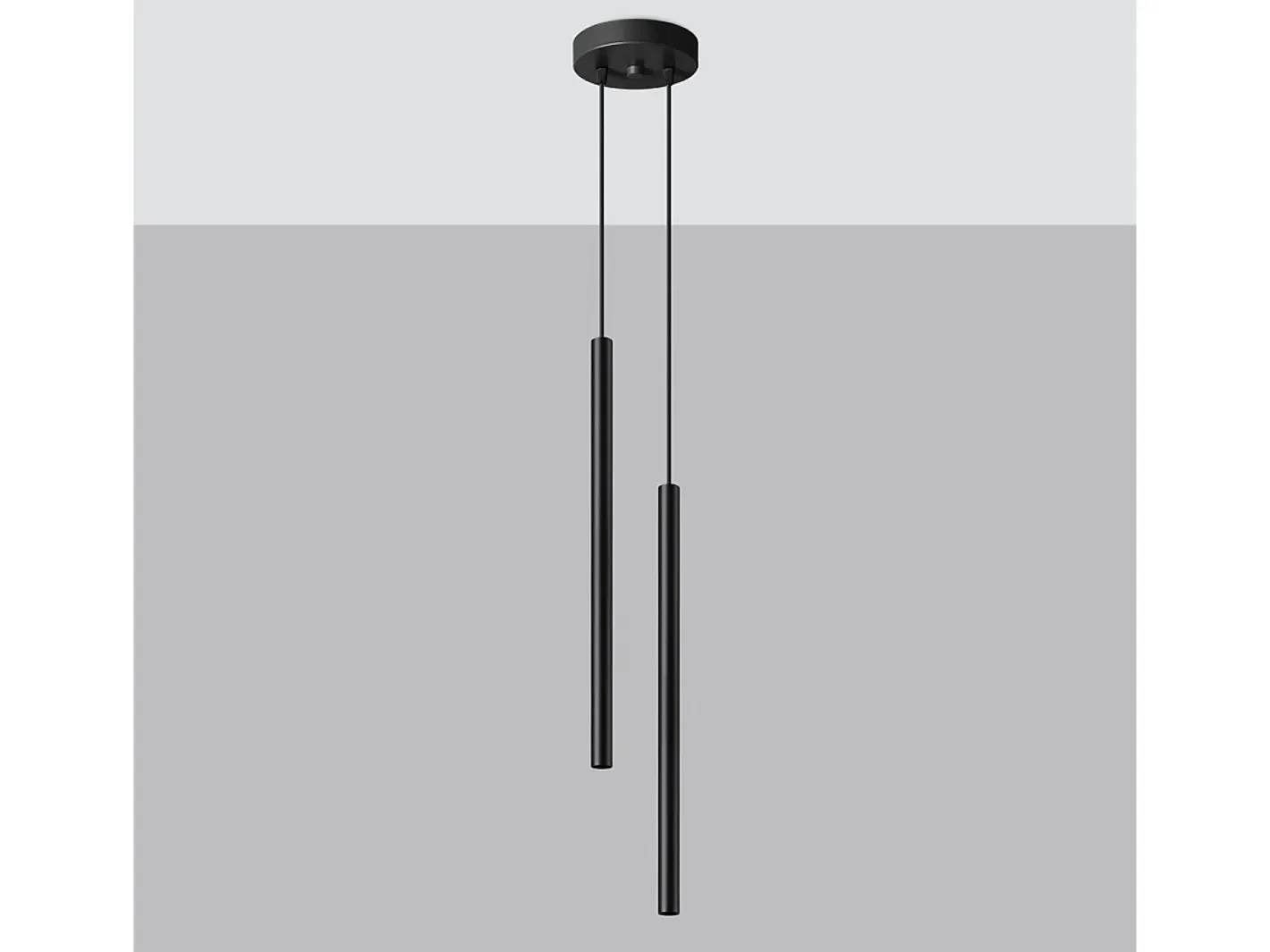Sale Sollux Lighting Lámparas Colgantes Pastelo Moderno De Acero - 2 Fuentes Luminosas - L.15 X A.118 Cm - Negro