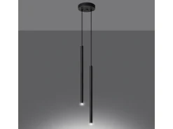 Sale Sollux Lighting Lámparas Colgantes Pastelo Moderno De Acero - 2 Fuentes Luminosas - L.15 X A.118 Cm - Negro