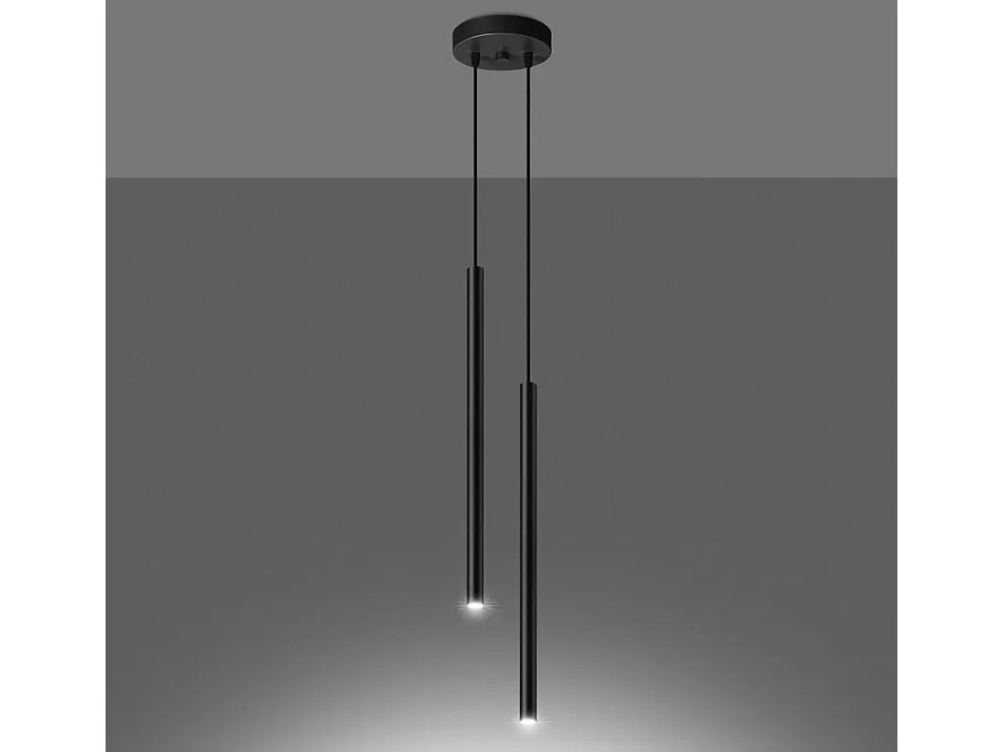 Sale Sollux Lighting Lámparas Colgantes Pastelo Moderno De Acero - 2 Fuentes Luminosas - L.15 X A.118 Cm - Negro