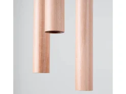 Hot Sollux Lighting Lámparas Colgantes Pastelo Moderno De Acero/Madera - 3 Fuentes Luminosas - L.19,5 X A.115 Cm - Madera Color natural claro