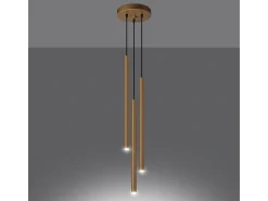 Sollux Lighting Lámparas Colgantes Pastelo Moderno De Acero - 3 Fuentes Luminosas - L.20 X A.115 Cm - Dorado Hot