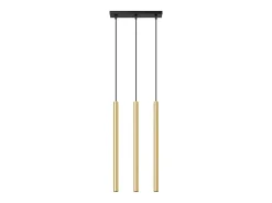 Best Sollux Lighting Lámparas Colgantes Pastelo Moderno De Acero - 3 Fuentes Luminosas - L.30 X A.90 Cm - Brillo Dorado