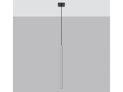 Sollux Lighting Lámparas Colgantes Pastelo Moderno De Acero - 1 Fuentes Luminosas - L.8 X A.100 Cm - Cromo Gris Clearance