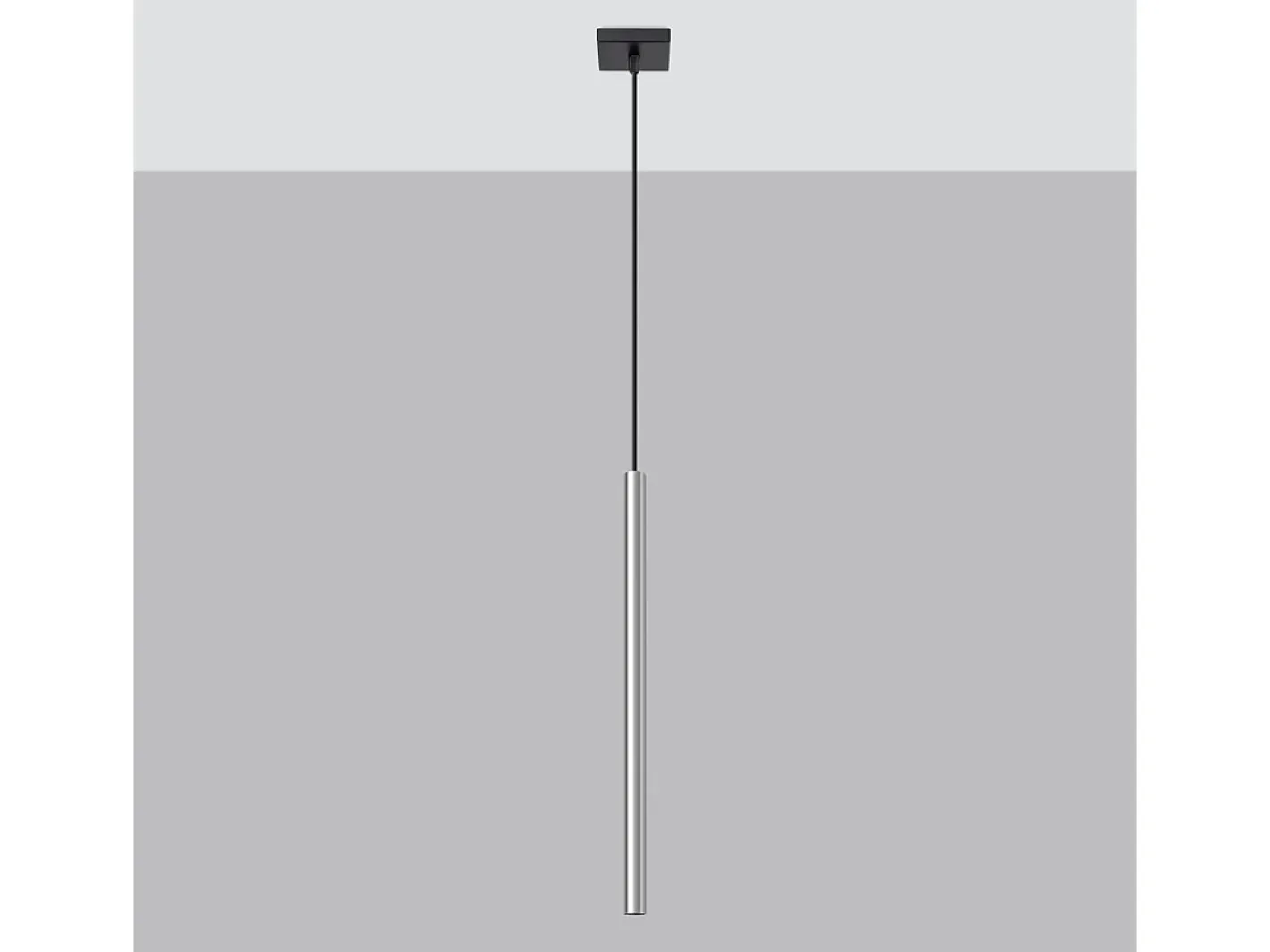 Sollux Lighting Lámparas Colgantes Pastelo Moderno De Acero - 1 Fuentes Luminosas - L.8 X A.100 Cm - Cromo Gris Clearance