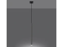 Sollux Lighting Lámparas Colgantes Pastelo Moderno De Acero - 1 Fuentes Luminosas - L.8 X A.100 Cm - Cromo Gris Clearance
